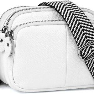 Small Genuine Leather Camera Crossbody Bags for Women Triple Zip Cross Body Purs